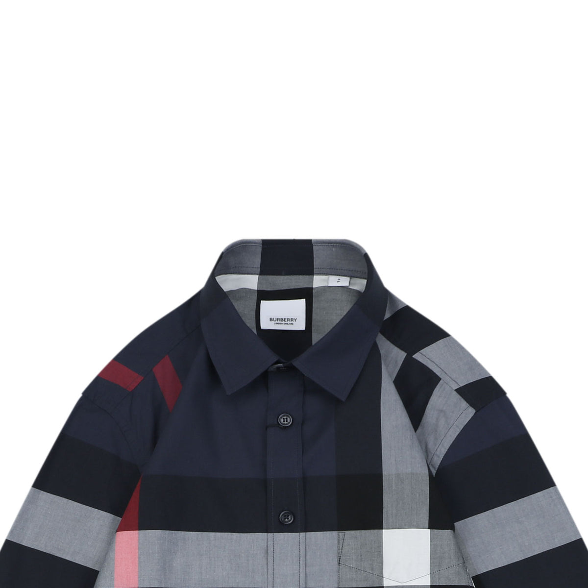 Burberry Exploded-Scale Vintage Check Long-Sleeve Shirt - Navy