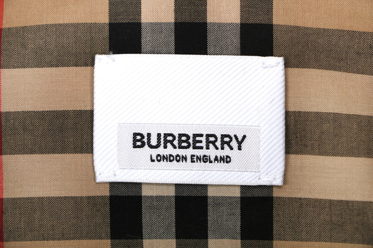 Burberry Vintage Check Split-Wordmark Long-Sleeve Shirt - Camel