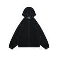 Acne Studios 1996 Contrast-Stitch Tonal Wordmark Hooded Zip Jacket - Black