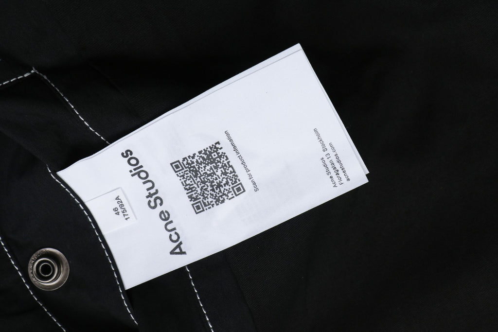 Acne Studios 1996 Contrast-Stitch Tonal Wordmark Hooded Zip Jacket - Black