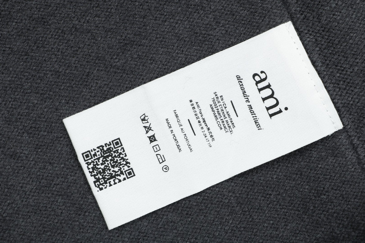 AMI Paris 25FW Ami de Cœur Tonal Heart Logo Crewneck Sweater - Dark Grey
